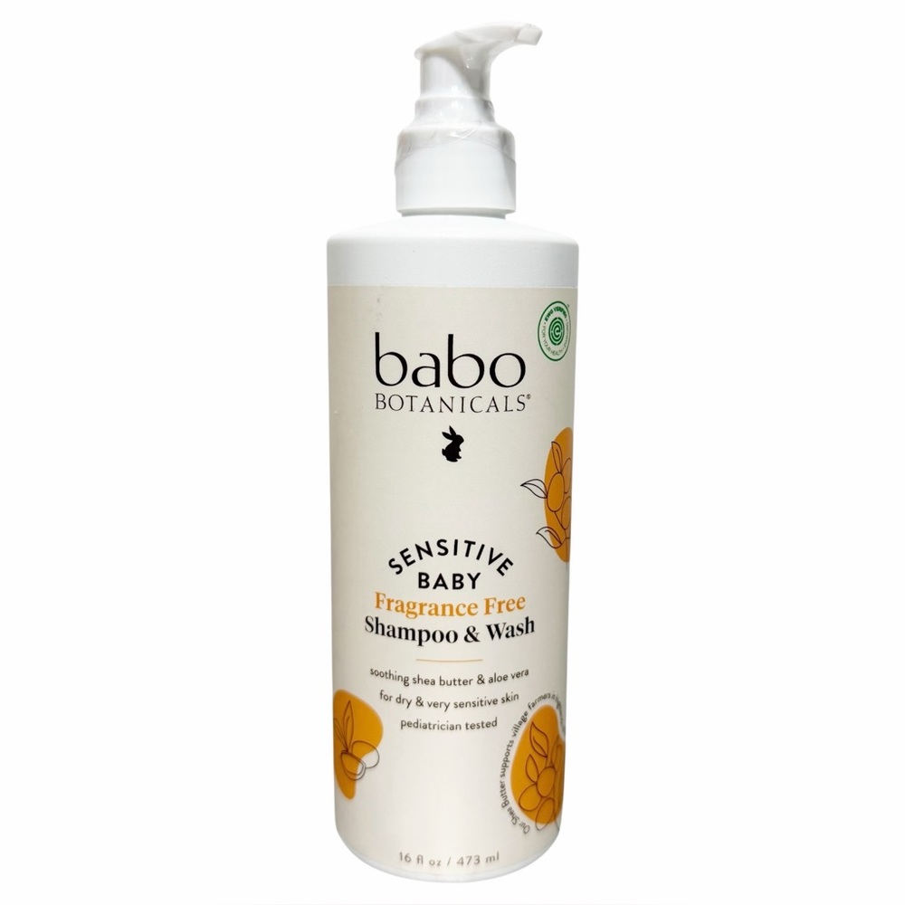 Babo Botanicals Sensitive Baby Shampoo & Wash Fragrance Free Organic 16 fl oz